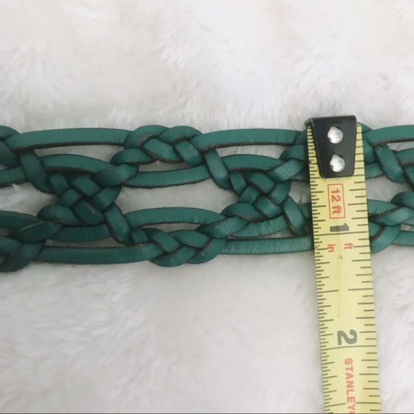 Fossil Braided/woven boho belt teal/turquoise Med. - Picture 5 of 5